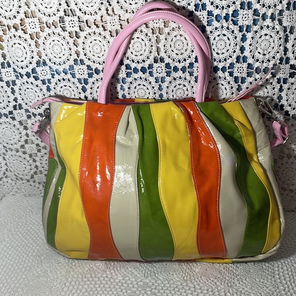 Retro super soft vegan patent leather hobo crossbody purse - Picture 3 of 9